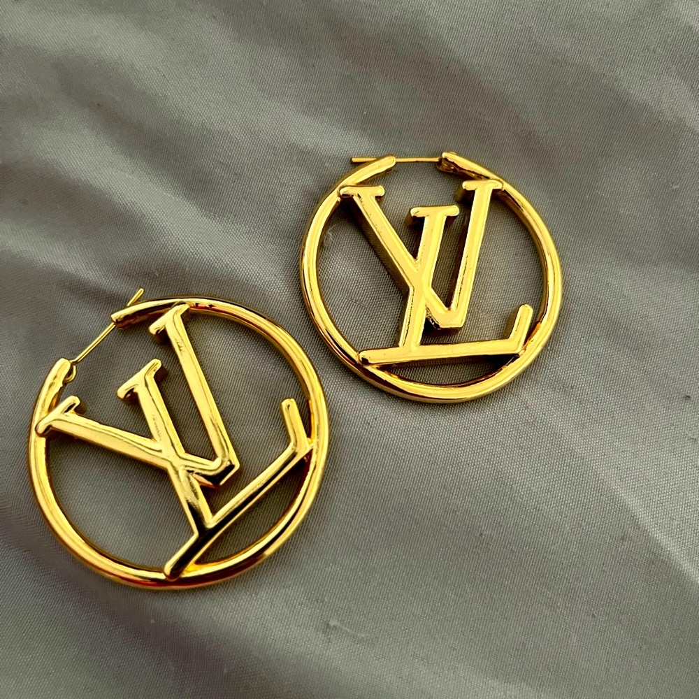 Gold plated lv earrings